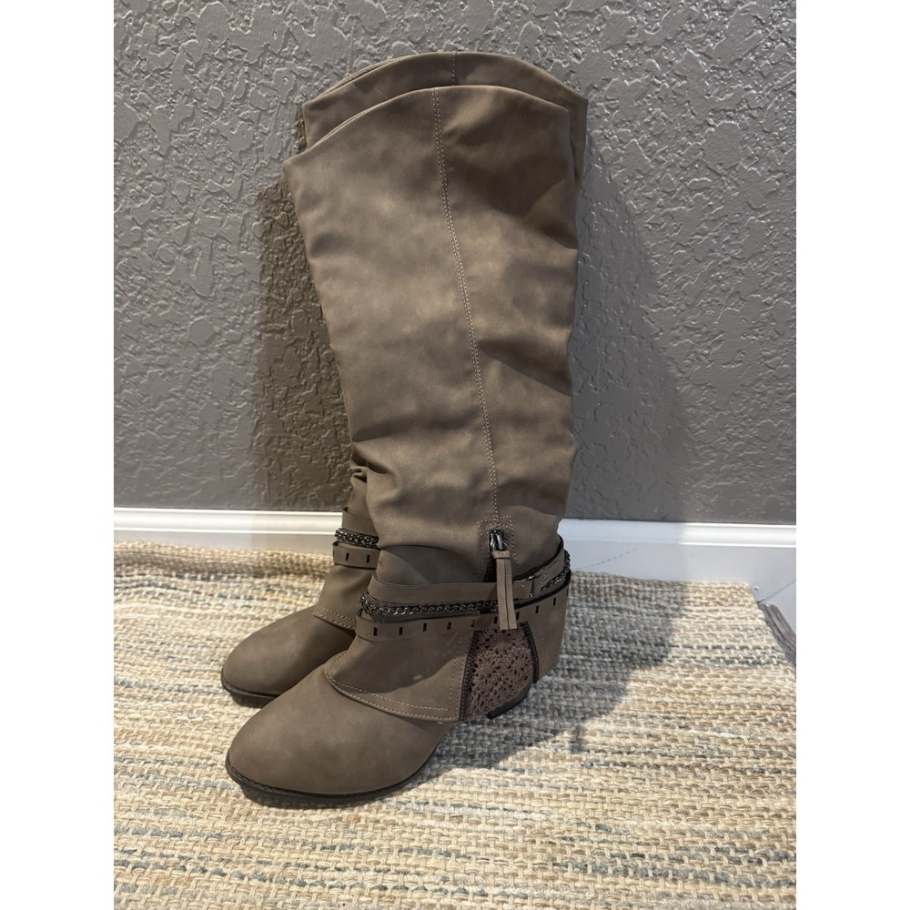 Maurices Shyanne 9 Tall Taupe Knee High Boots Nwot